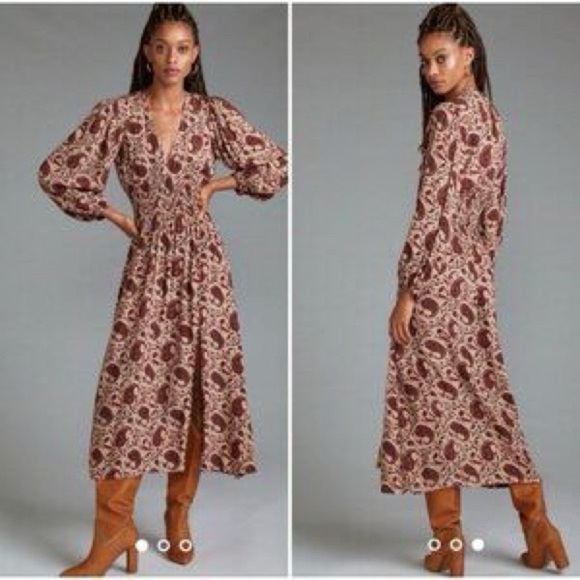 Anthropologie Lusana Boho Maxi Dress Size 6 - Picture 2 of 9